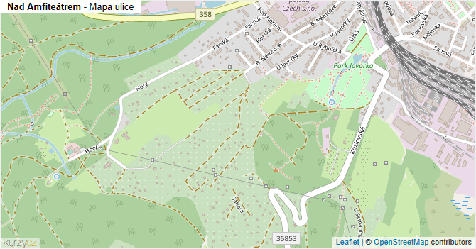 Nad Amfiteátrem - mapa ulice