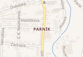 Parník v obci Česká Třebová - mapa části obce