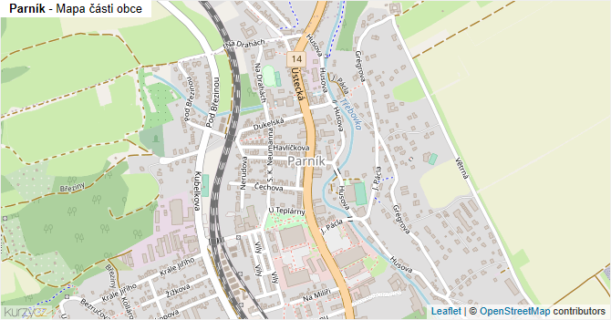 Parník - mapa části obce