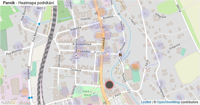 Parník - mapa podnikání