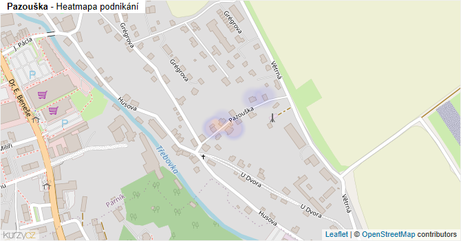 Pazouška - mapa podnikání