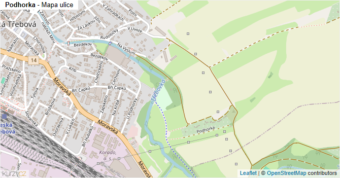 Podhorka - mapa ulice