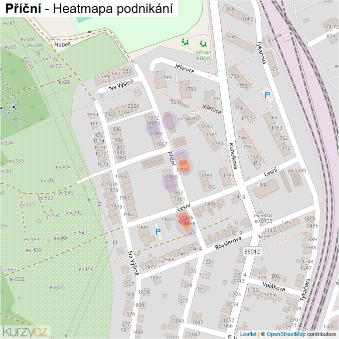 Mapa Příční - Firmy v ulici.