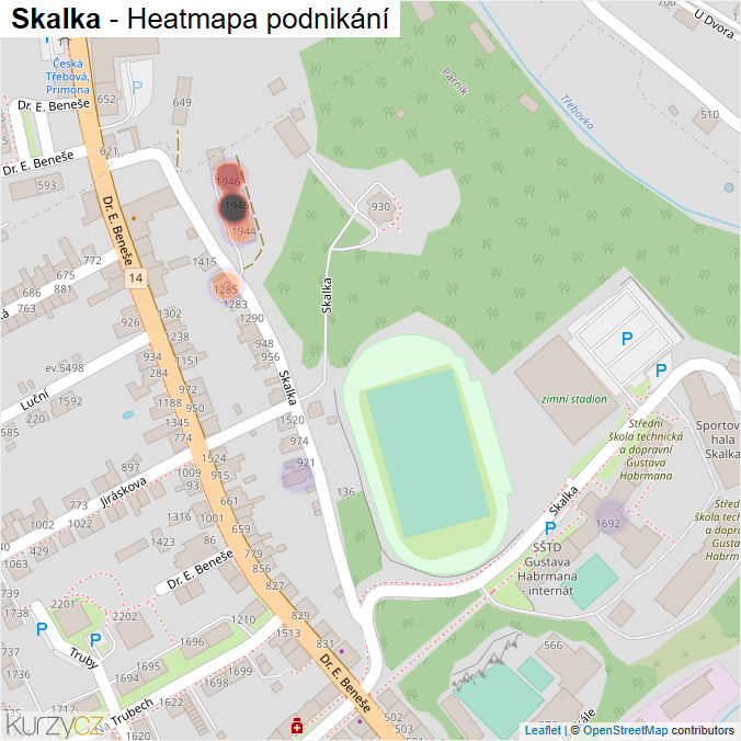 Mapa Skalka - Firmy v ulici.