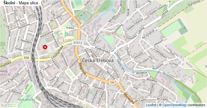 Školní - mapa ulice