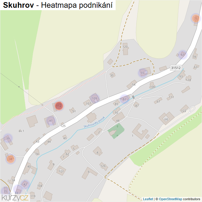 Mapa Skuhrov - Firmy v části obce.