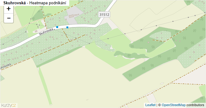 Skuhrovská - mapa podnikání