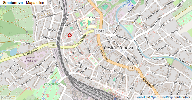 Smetanova - mapa ulice