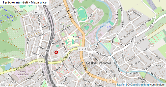 Tyršovo náměstí - mapa ulice