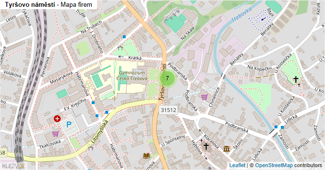 Tyršovo náměstí - mapa firem