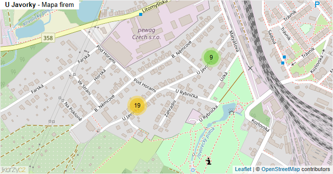 U Javorky - mapa firem