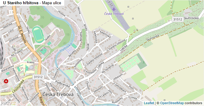 U Starého hřbitova - mapa ulice