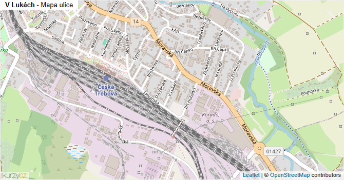 V Lukách - mapa ulice