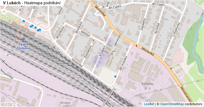 V Lukách - mapa podnikání