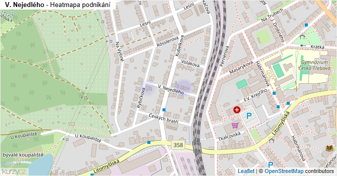 V. Nejedlého - mapa podnikání