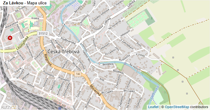 Za Lávkou - mapa ulice