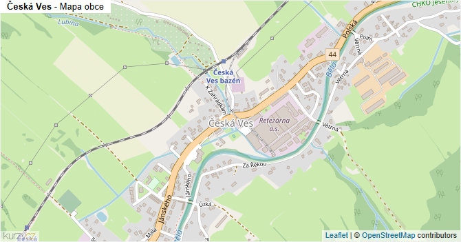 Česká Ves - mapa obce