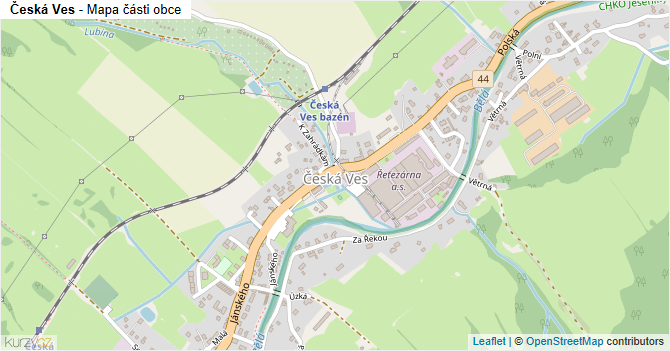 Česká Ves - mapa části obce