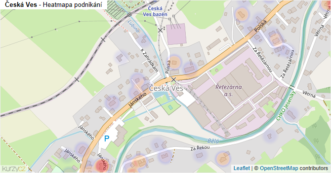 Česká Ves - mapa podnikání
