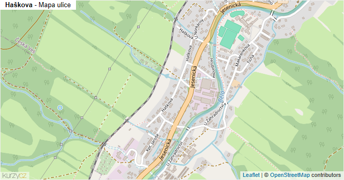 Haškova - mapa ulice