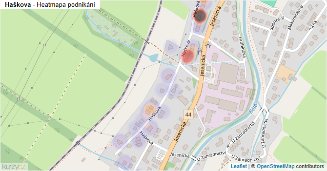 Haškova - mapa podnikání