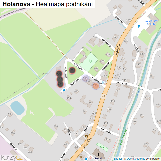 Mapa Holanova - Firmy v ulici.