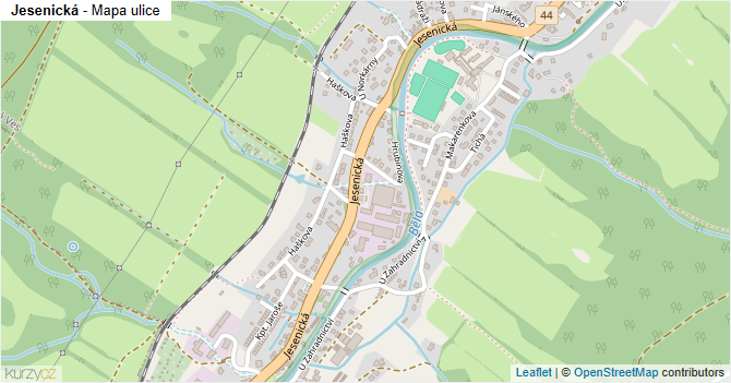 Jesenická - mapa ulice
