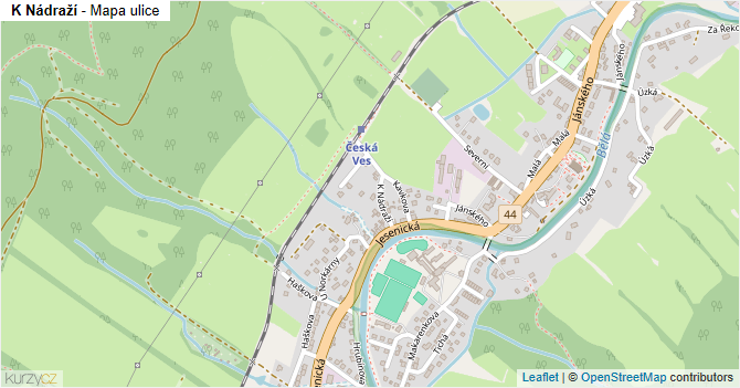 K Nádraží - mapa ulice