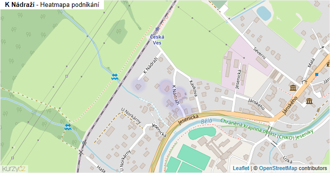 K Nádraží - mapa podnikání
