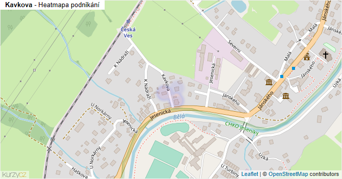 Kavkova - mapa podnikání