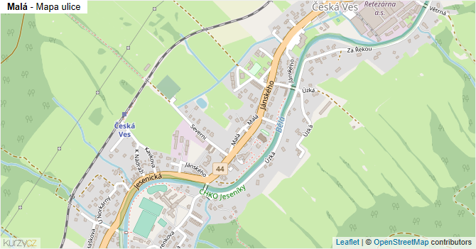 Malá - mapa ulice