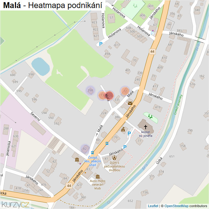 Mapa Malá - Firmy v ulici.