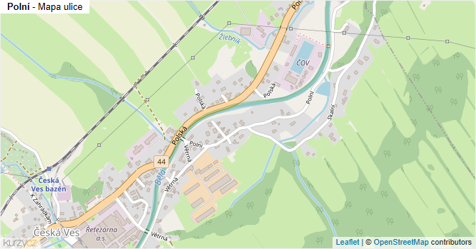 Polní - mapa ulice