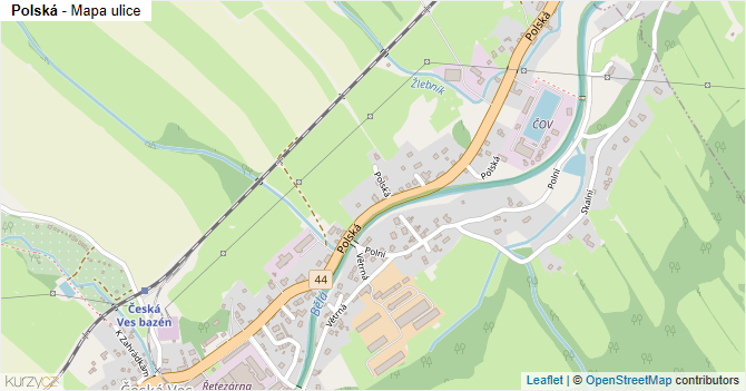Polská - mapa ulice