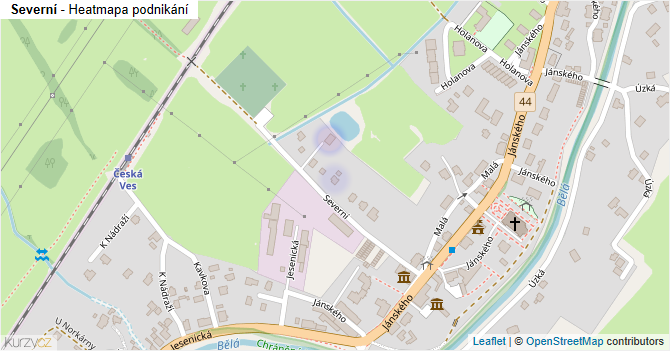 Severní - mapa podnikání
