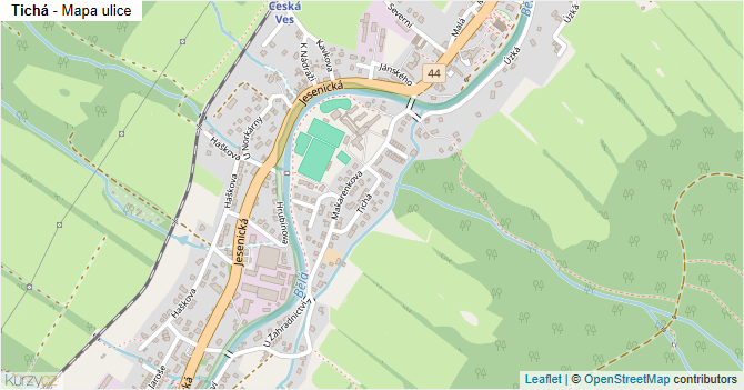 Tichá - mapa ulice