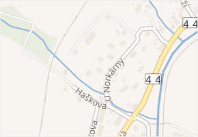 U Norkárny v obci Česká Ves - mapa ulice