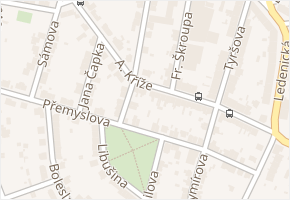 A. Kříže v obci České Budějovice - mapa ulice