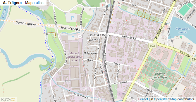 A. Trägera - mapa ulice