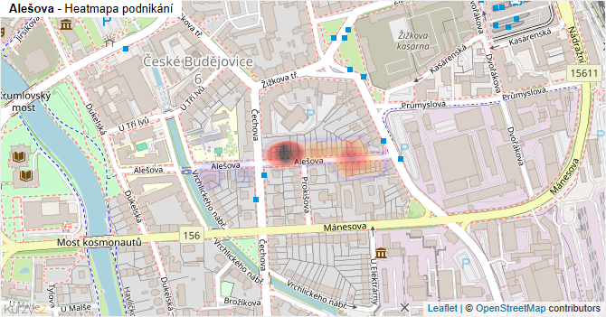 Alešova - mapa podnikání