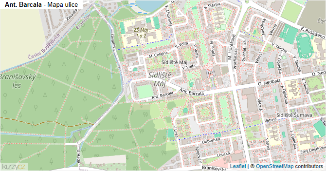 Ant. Barcala - mapa ulice