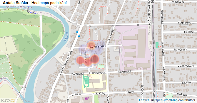 Antala Staška - mapa podnikání