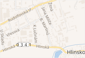 B. Martinů v obci České Budějovice - mapa ulice