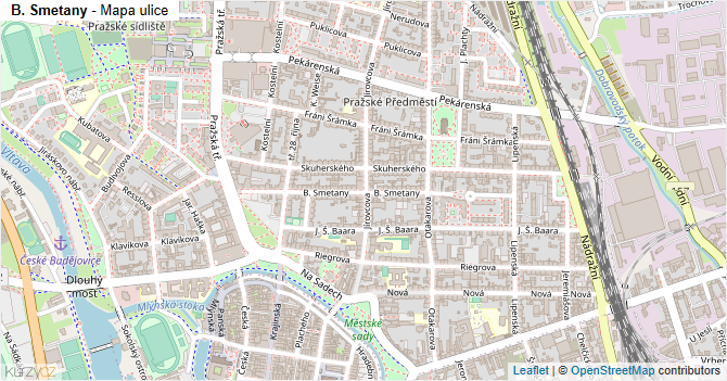 B. Smetany - mapa ulice