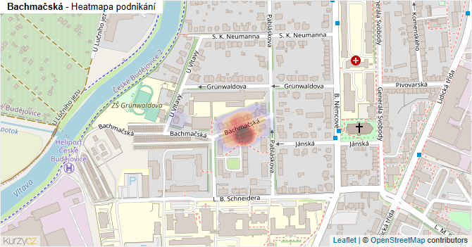 Bachmačská - mapa podnikání