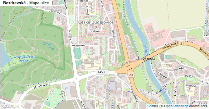Bezdrevská - mapa ulice