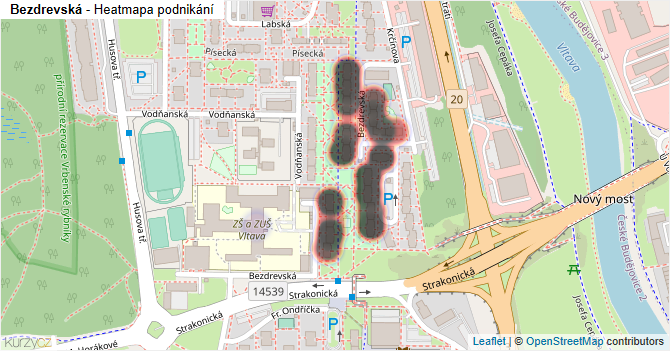 Bezdrevská - mapa podnikání