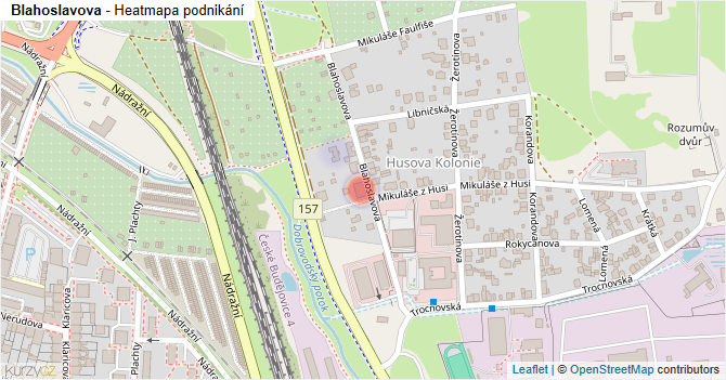 Blahoslavova - mapa podnikání