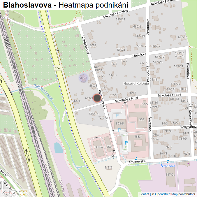 Mapa Blahoslavova - Firmy v ulici.