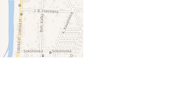 Boh. Kafky v obci České Budějovice - mapa ulice